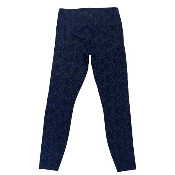 Athleta Ultimate Stash Pocket 7/8 Tight Leggings Blue Snake Print Running XS - Picture 3 of 7